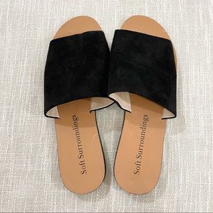 Soft Surroundings Black Anytime Slides Size 6